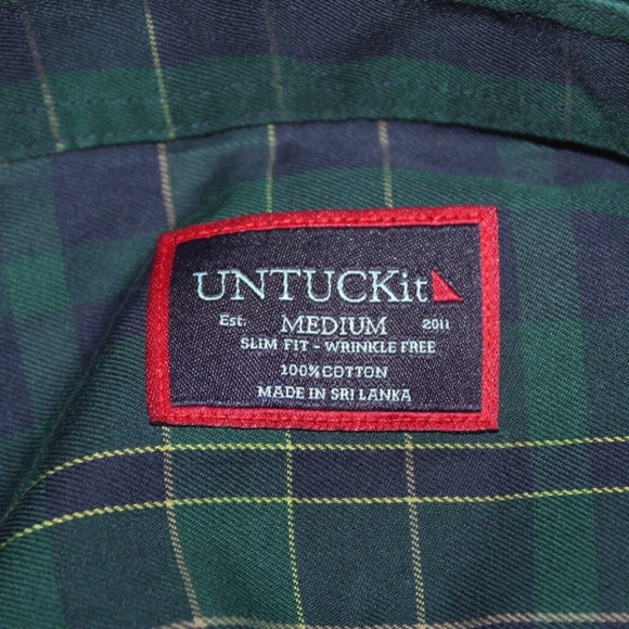 NEW UNTUCKit Langon Long Sleeve Plaid Cotton Button Down Shirt : Size M Slim Fit - Picture 2 of 6